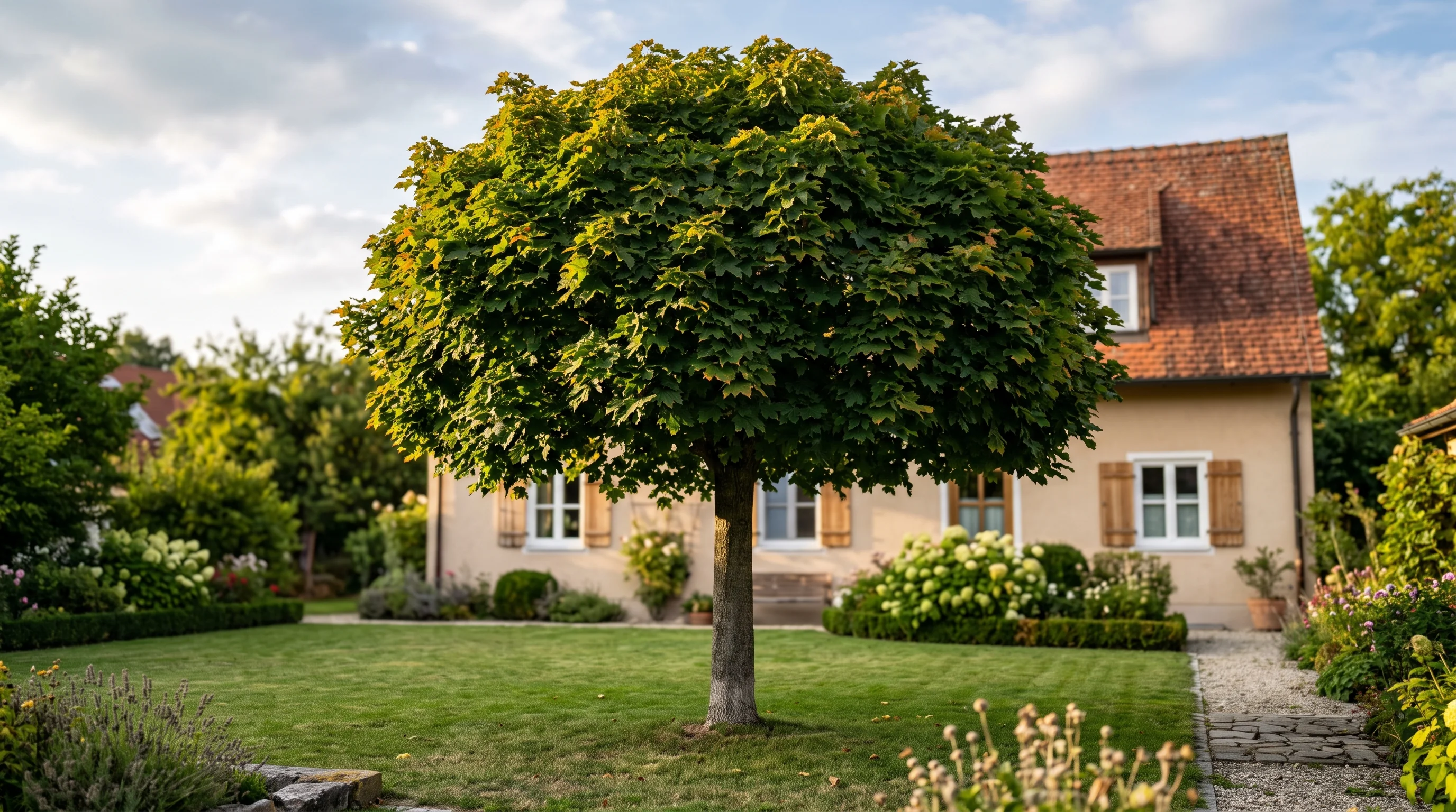 Fachgerechte Alternative zum Baum kappen: eingekürzte Laubbaumkrone mit erhaltener natürlicher Form