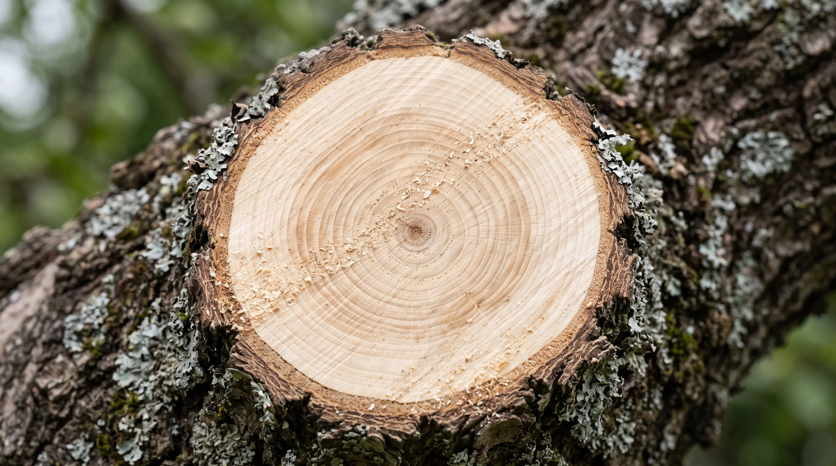 Baumpflege Illertissen: Detailaufnahme einer sauberen Schnittstelle an einem alten Obstbaumast